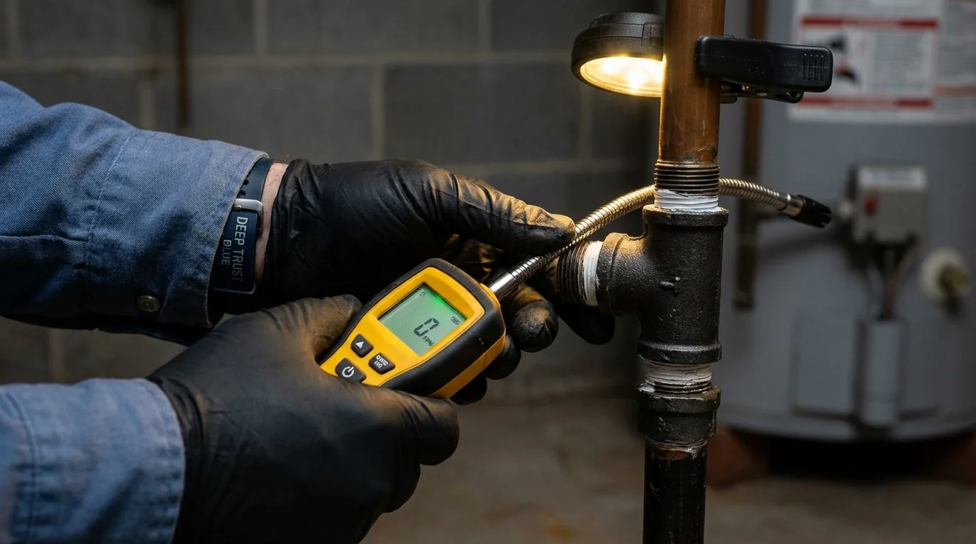 Gas leak detection with electronic sniffer by Johns Plumbing LLC in Goldens Bridge