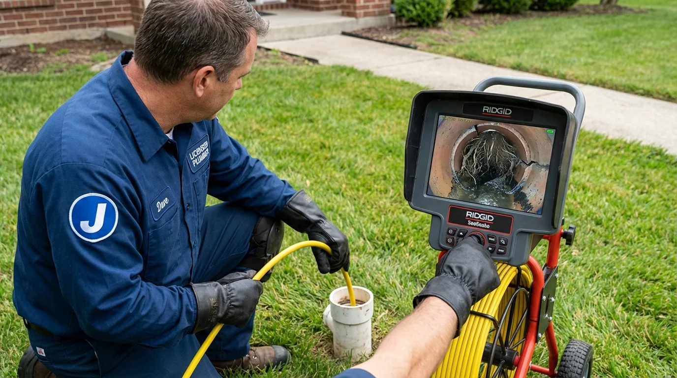 Sewer camera inspection being performed by Johns Plumbing LLC in Goldens Bridge