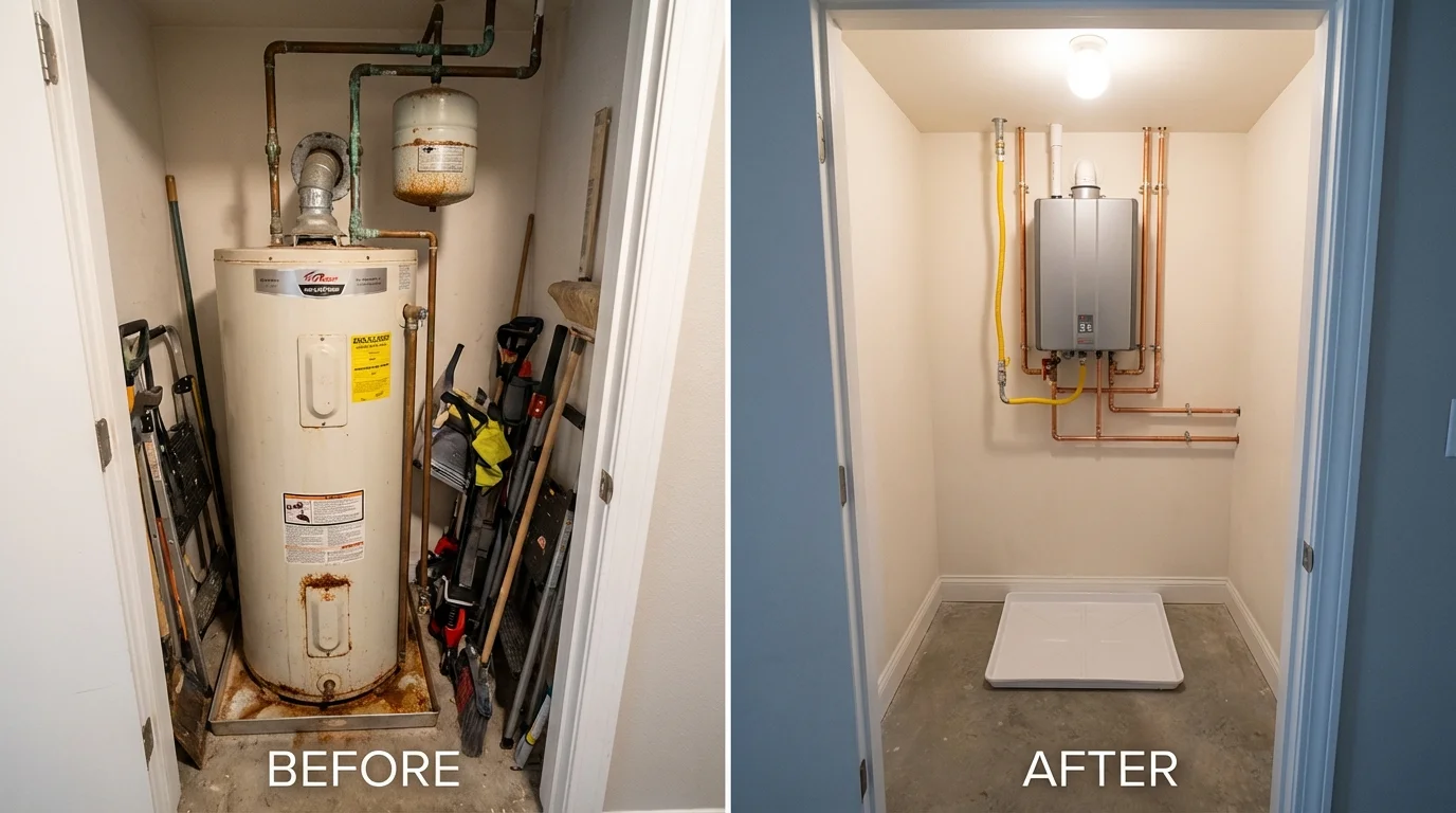 Tank water heater versus wall-mounted tankless unit comparison for Goldens Bridge, NY homeowners
